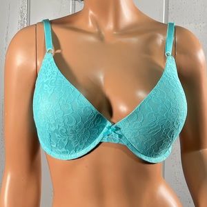 *Smart & Sexy Women's Misty Teal Lace Push Up Bra Sz 38D